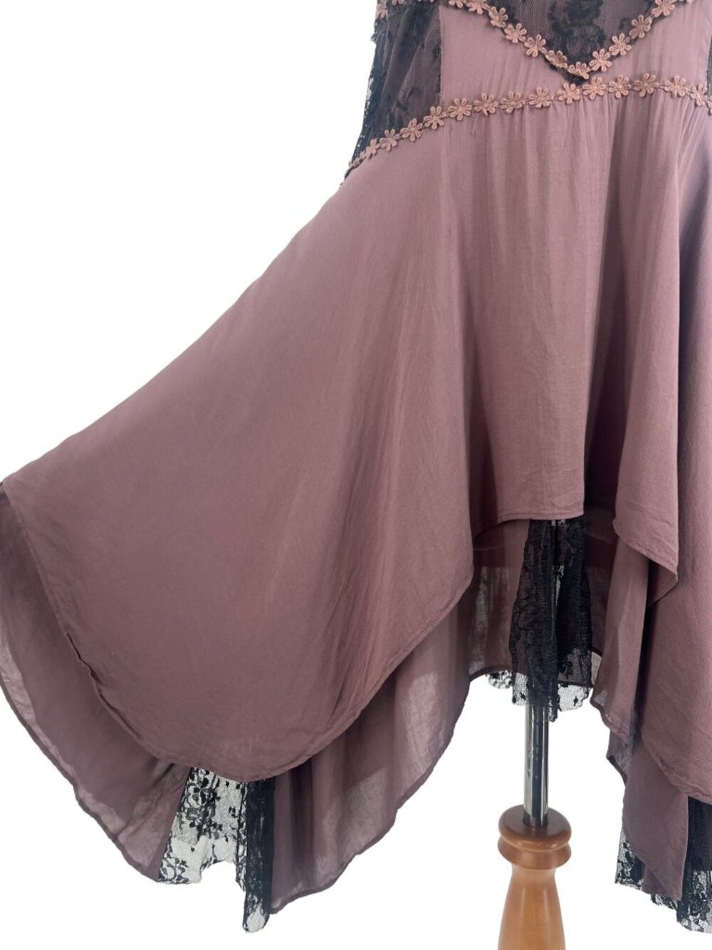 RARE Free People Pieced Together Layered Lace Slip Dress S | Boho Grunge Fairy - Picture 6 of 16